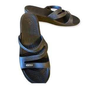 Black Crocs sandals size Women’s 9 wide